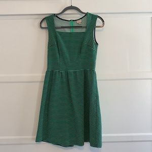 Green and Navy striped dress
